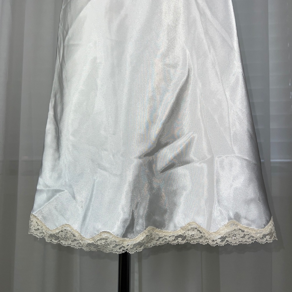Victorias Secret Y2K White Satin Lace Trim Slip Dress XS Angel ethereal Fairy - Picture 6 of 11